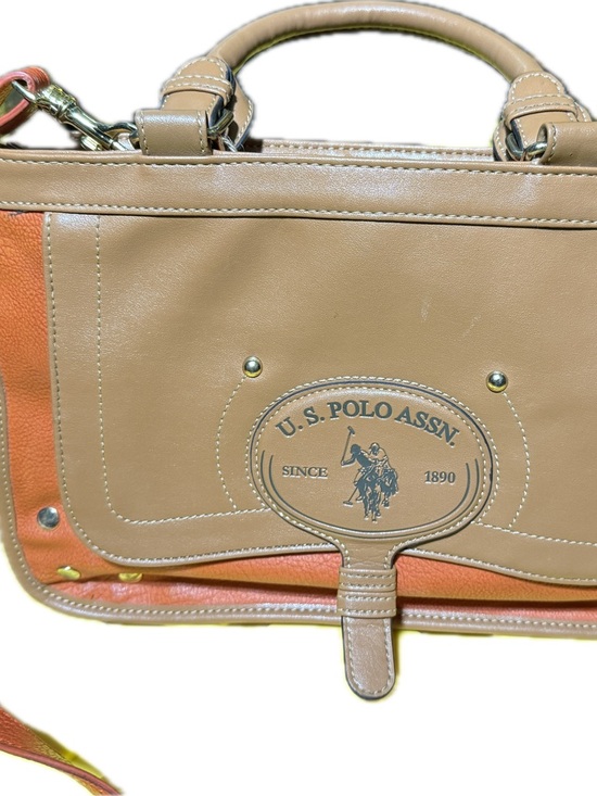 U.S. Polo Assn. Handbags - U.S. Polo Assn. Tan Bag with Orange Interior